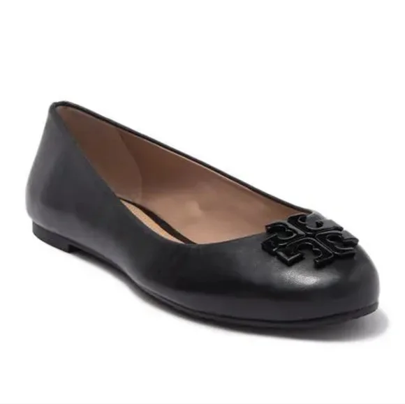 Tory Burch Lowell Ballet Flats | Size 8 | Black Leather - Picture 2 of 11